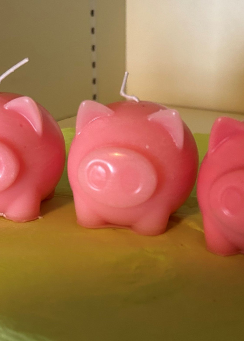 Kerze Schweinchen rosa